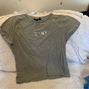 DKNY Heather Gray Tee with Logo